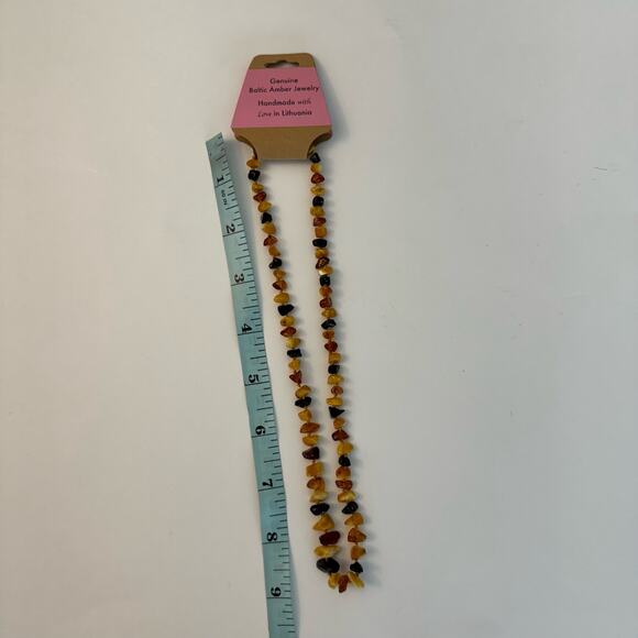 Baltic Amber Necklace Multi-Color Knotted Polished (N721) - Picture 6 of 7